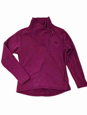 Puma Women’s XL Purple Asymmetrical Full Zip Sweatshirt Jacket Pockets